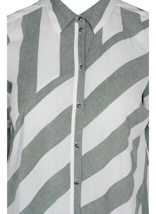 Kortärmad skjortklänning i bomull med ränder, Thyme Stripe, Packshot image number 2