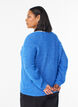 Stickad blus med v-ringning och raglan&auml;rmar, Bl&aring;, Model image number 2