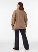 Sweatshirt med h&ouml;g krage och sportigt motiv framtill, Brun, Model image number 2