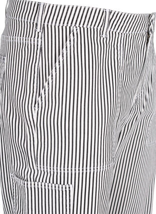 Randiga cargojeans med rak passform, Black White Stripe, Packshot image number 2