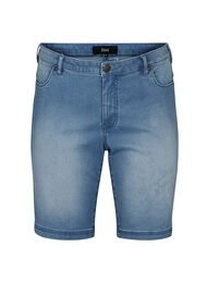 Slim fit Emily shorts med normal midja, Bl&aring;