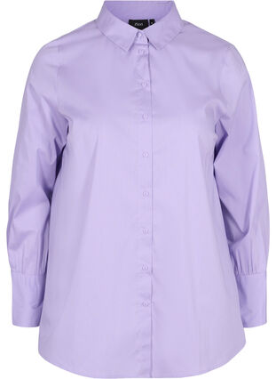 Långärmad skjorta med hög manschett, Lavender, Packshot image number 0