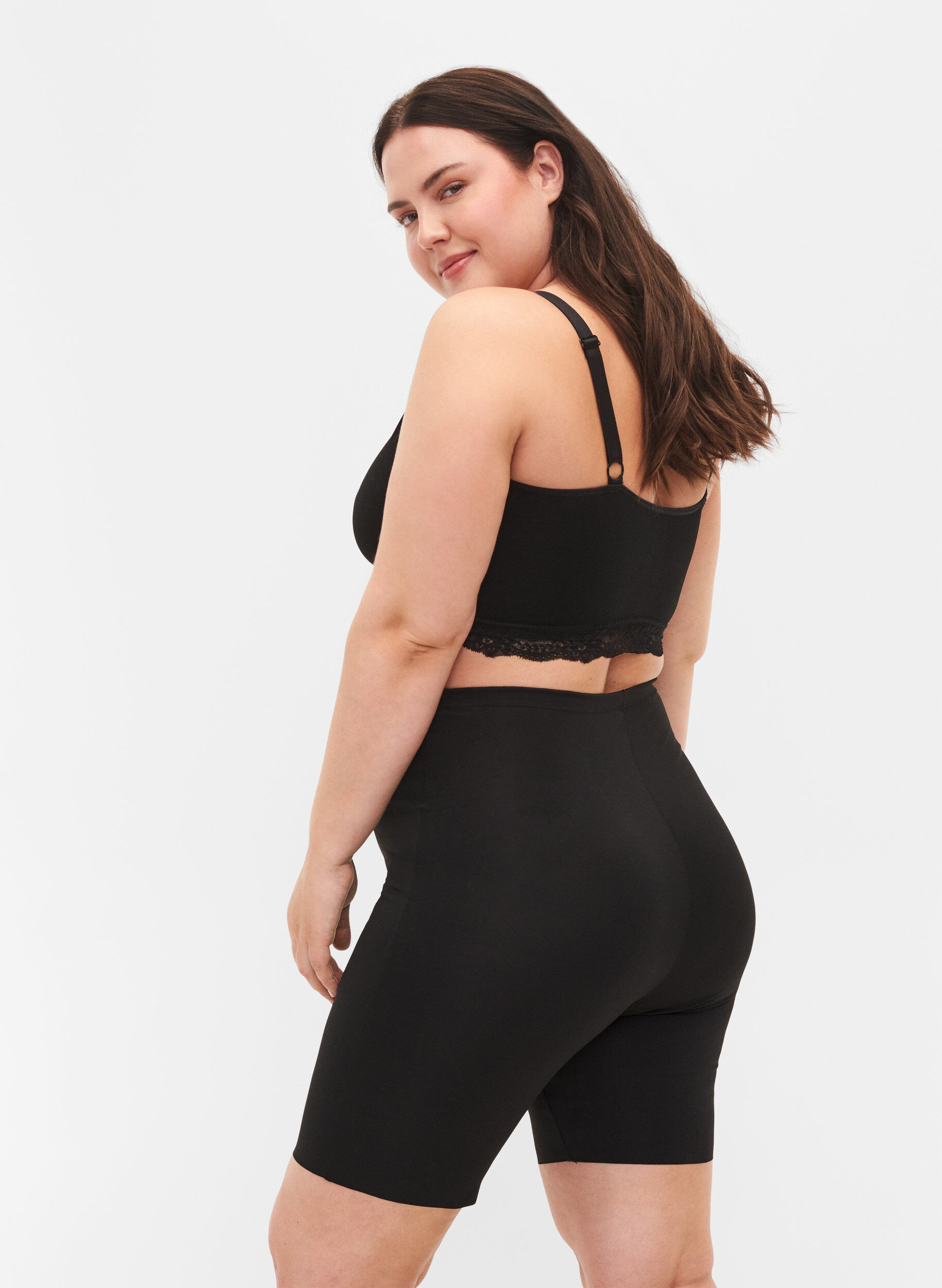 ZizziLight shapewearshorts med h&ouml;g midja, Svart, Model image number 1