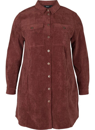 Manchesterklänning med knappar, Brown ASS, Packshot image number 0