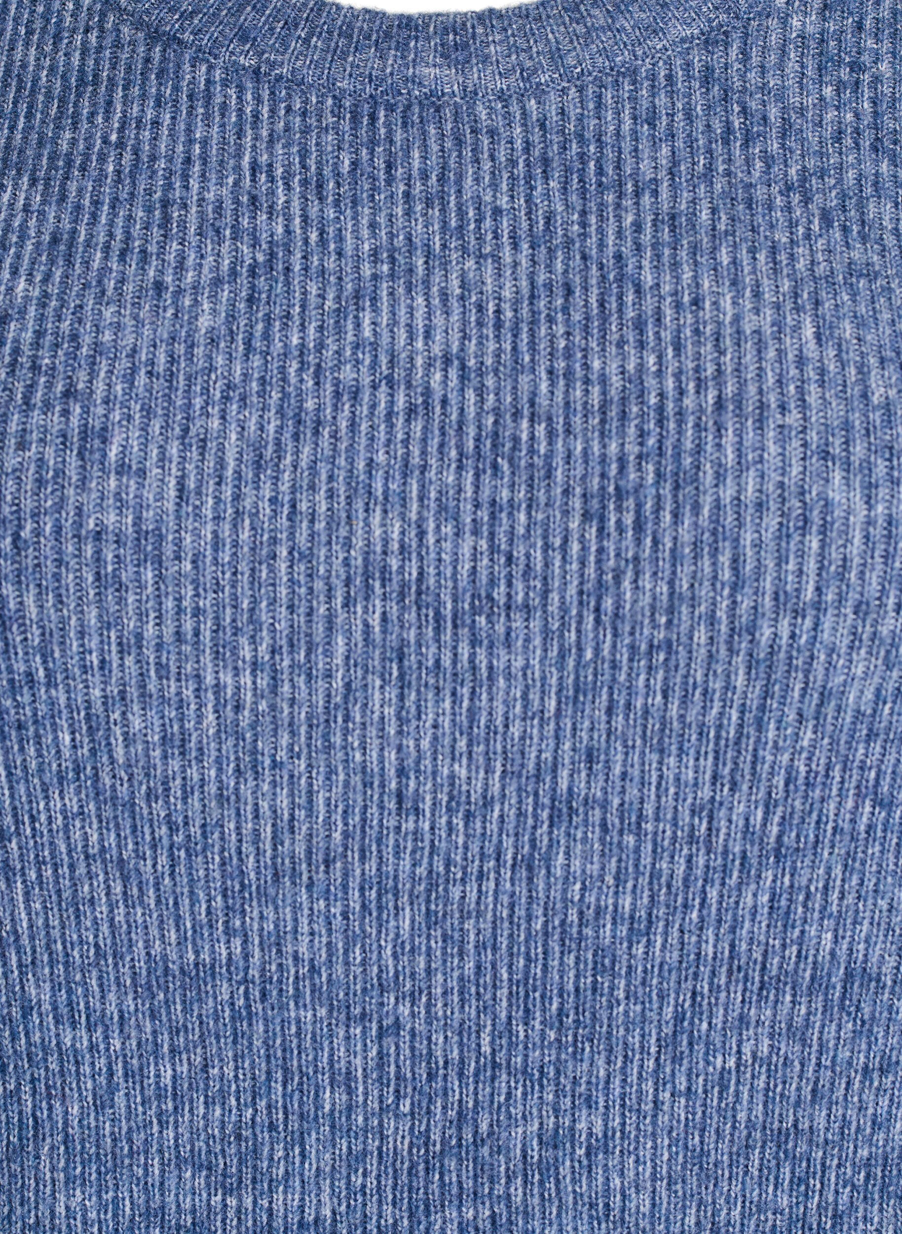 ZizziMelerad stickad blus med rund hals, Bl&aring;, Packshot image number 2
