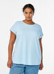 Kort&auml;rmad t-shirt i bomullsmix, Bl&aring;, Model image number 0
