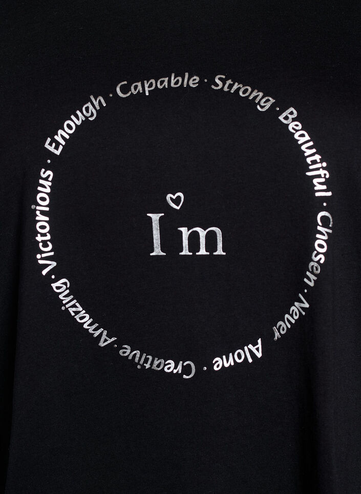 T-shirt med tryck, Svart, Packshot image number 2