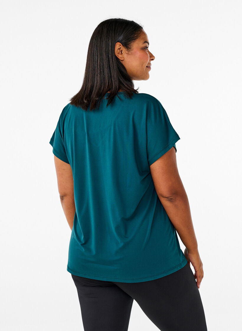 Tr&auml;nings-t-shirt med v-ringning och l&ouml;s passform, Gr&ouml;n, Model image number 2