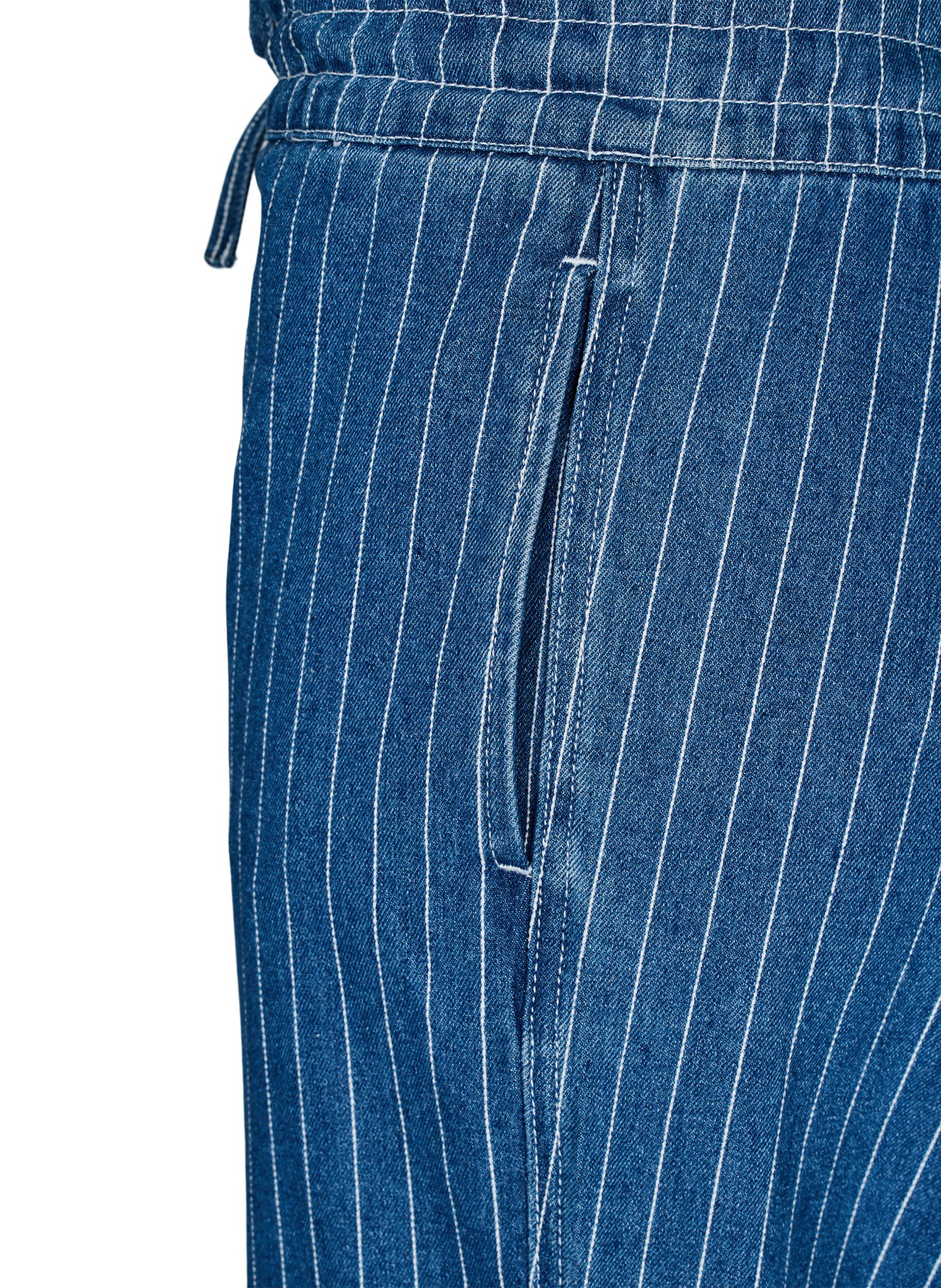 ZizziRandiga jeans med vida ben, Bl&aring;, Packshot image number 3