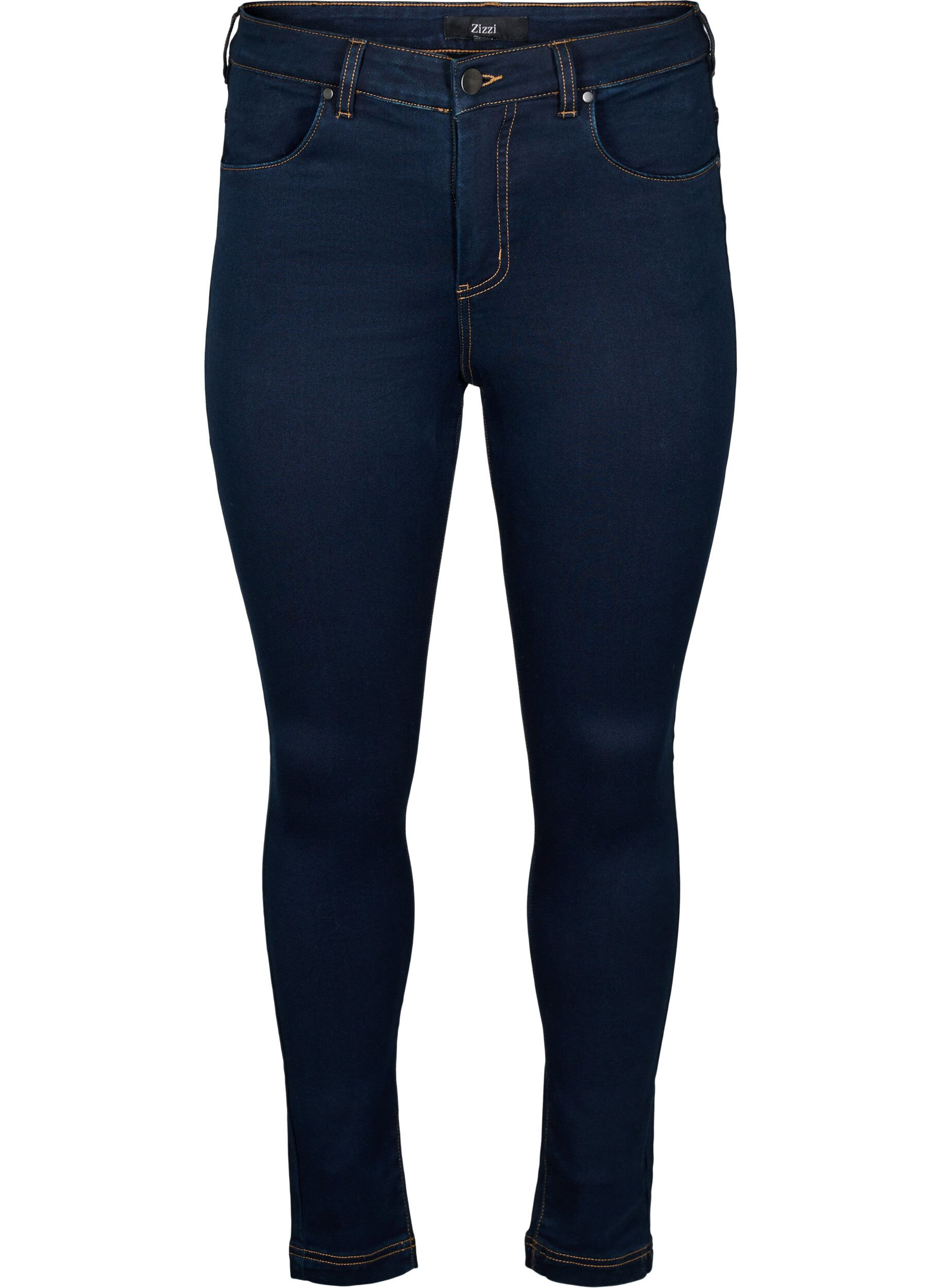 ZizziSuper slim Amy jeans med h&ouml;g midja, Unwashed, Packshot image number 0