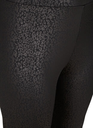Leggings med ton-i-ton-mönster, Black, Packshot image number 2