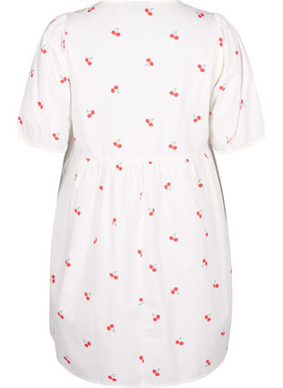 Klänning med körsbärsmönster och a-linjeform, B. White/Cherry, Packshot image number 1