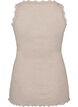 Ribbad topp med spetskant, Beige, Packshot image number 1
