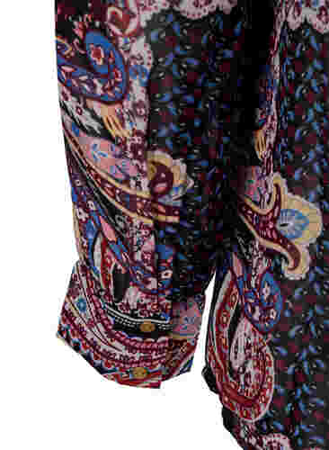 Skjorta med v-ringning och mönster, Black/Brown Paisley, Packshot image number 3