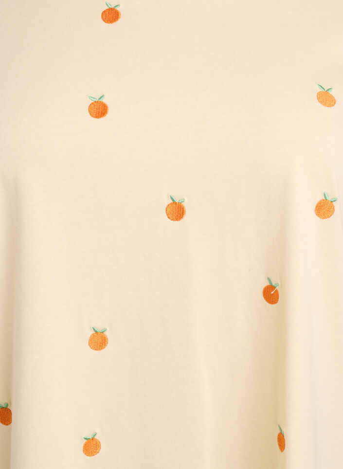 T-shirt i ekologisk bomull med broderade motiv, Gul, Packshot image number 2