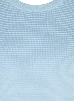 Långärmad stickad tröja i ekologisk bomull, Chambray Blue, Packshot image number 2