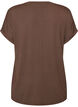 T-shirt i viskos med glitterr&auml;nder, Brun, Packshot image number 1