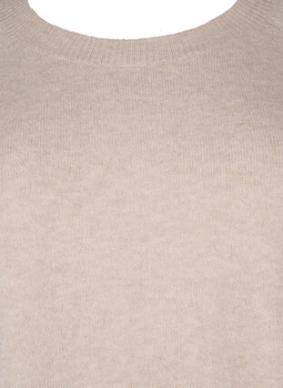 Stickad tröja med knappdetaljer, Pumice Stone Mel., Packshot image number 2