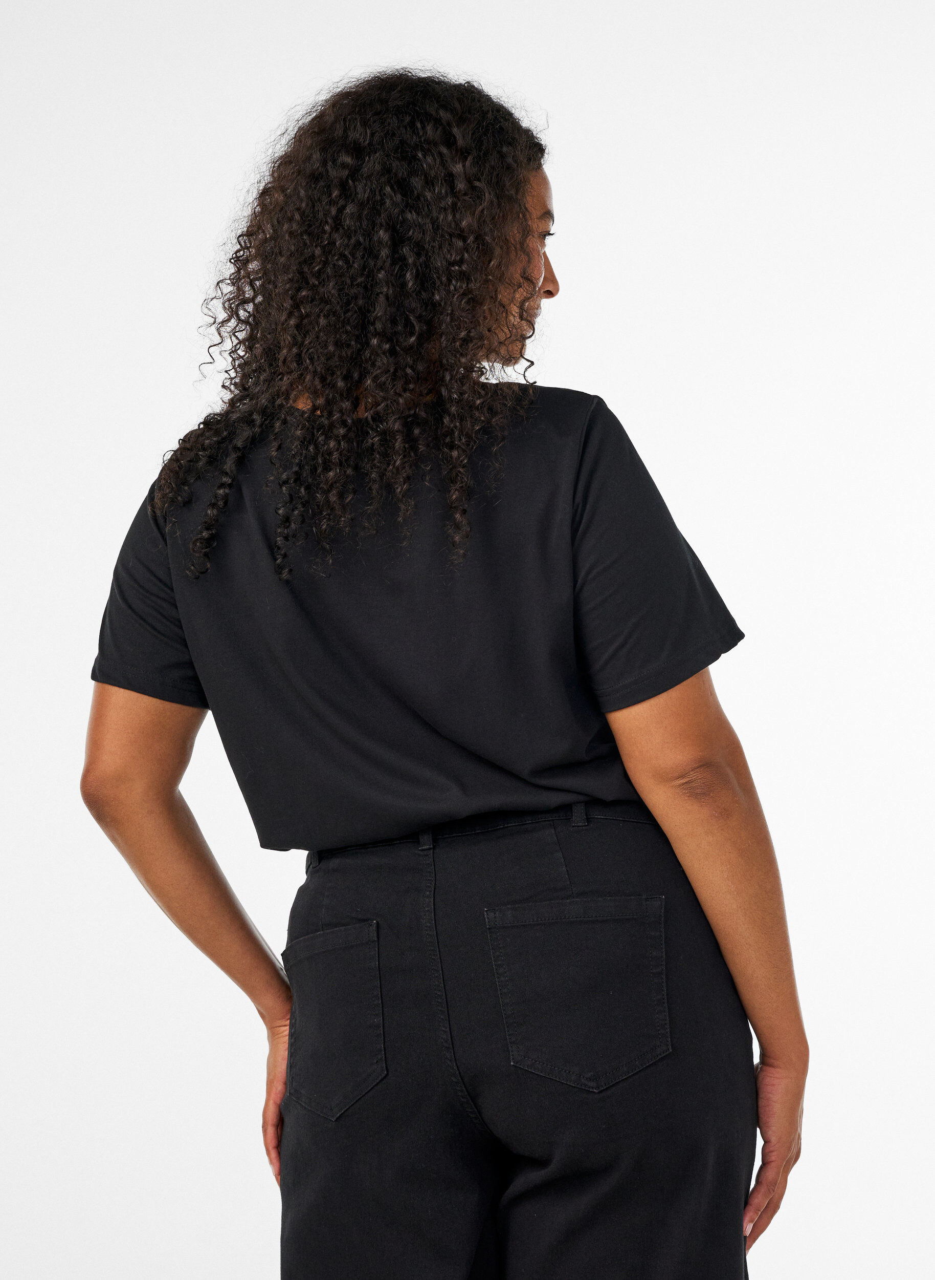 ZizziT-shirt med tryck, Svart, Model image number 2