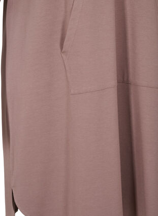 Sweatshirtklänning med huva och ficka, Deep Taupe, Packshot image number 3