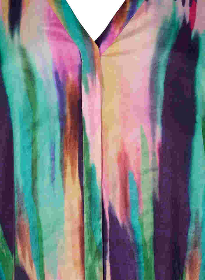 Mönstrad skjorta i viskos med 3/4-ärmar, Purple AOP, Packshot image number 2