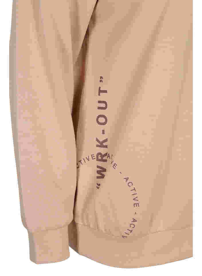 Höghalsad sweatshirt med dragkedja, Oatmeal, Packshot image number 3