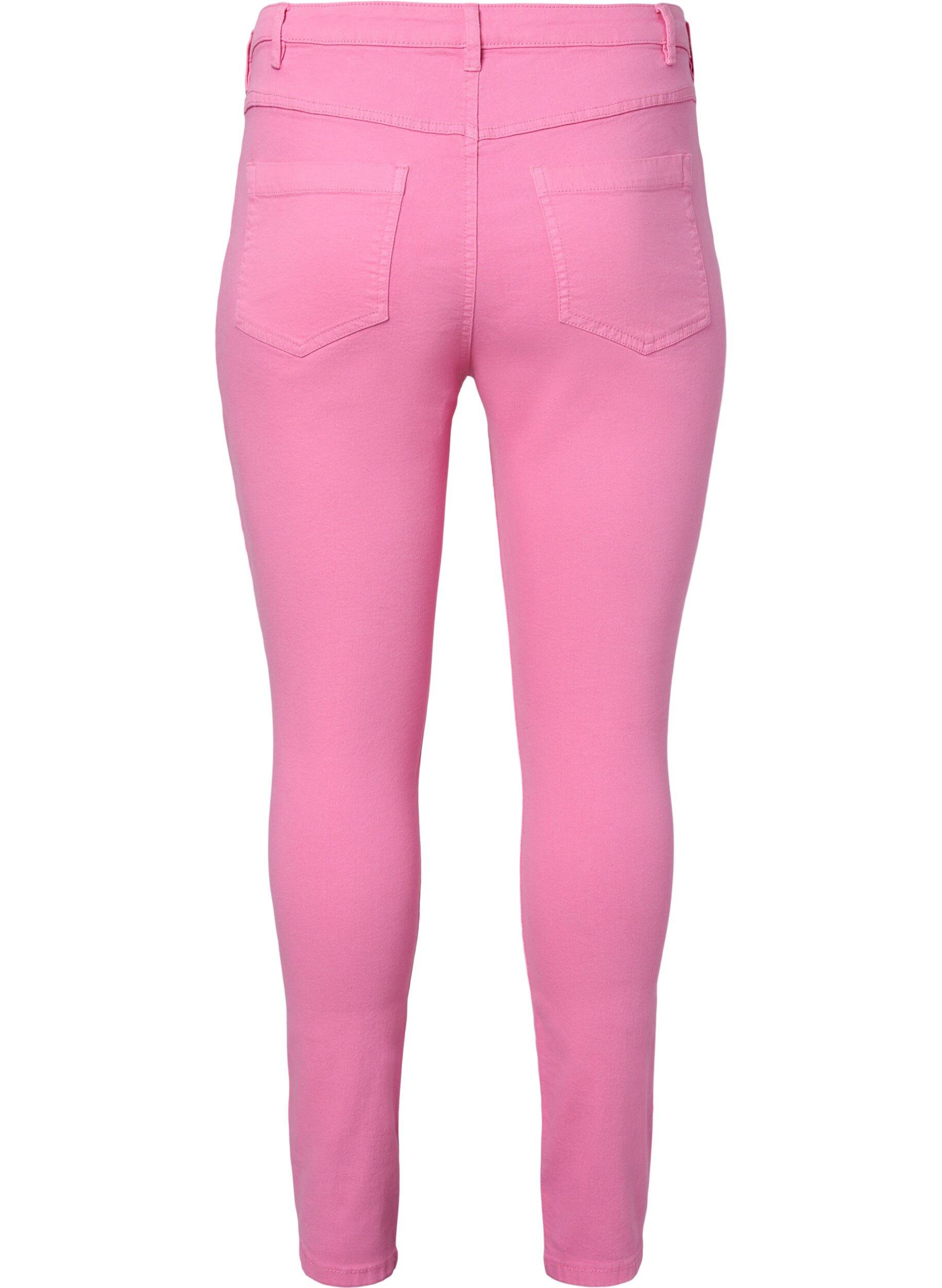 Zizzi H&ouml;gmidjade Amy jeans med super slim passform, Rosebloom, Packshot image number 1