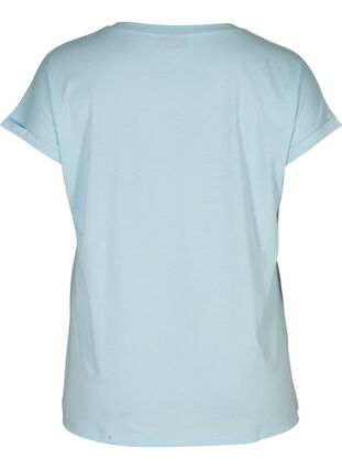 T-shirt i bomullsmix, Dream Blue Mel., Packshot image number 1