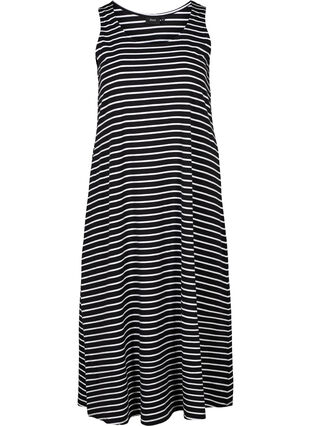 Klänning, Black W. white stripe, Packshot image number 0