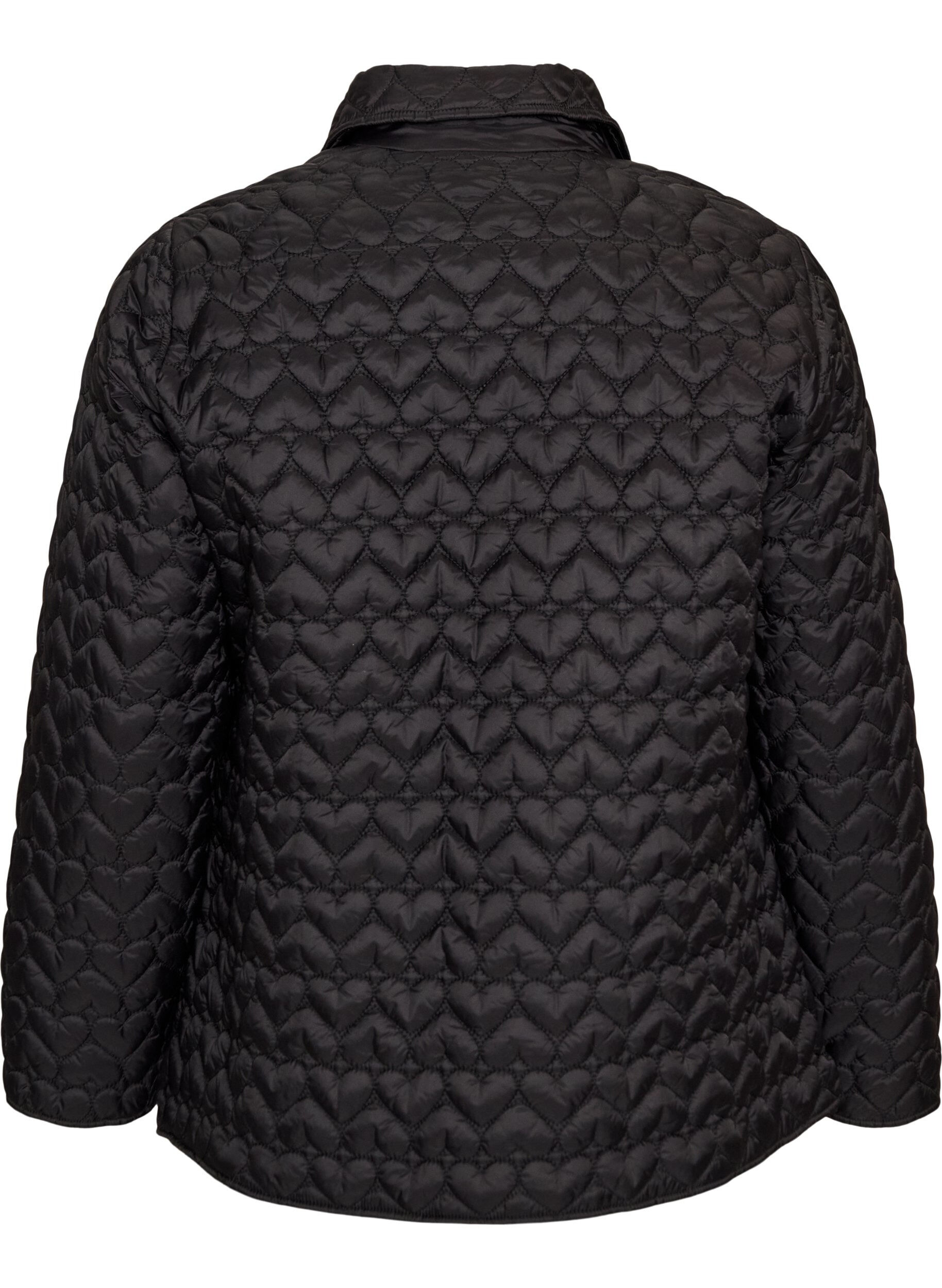 ZizziL&auml;tt vadderad jacka med dekorativ quiltning, Svart, Packshot image number 1