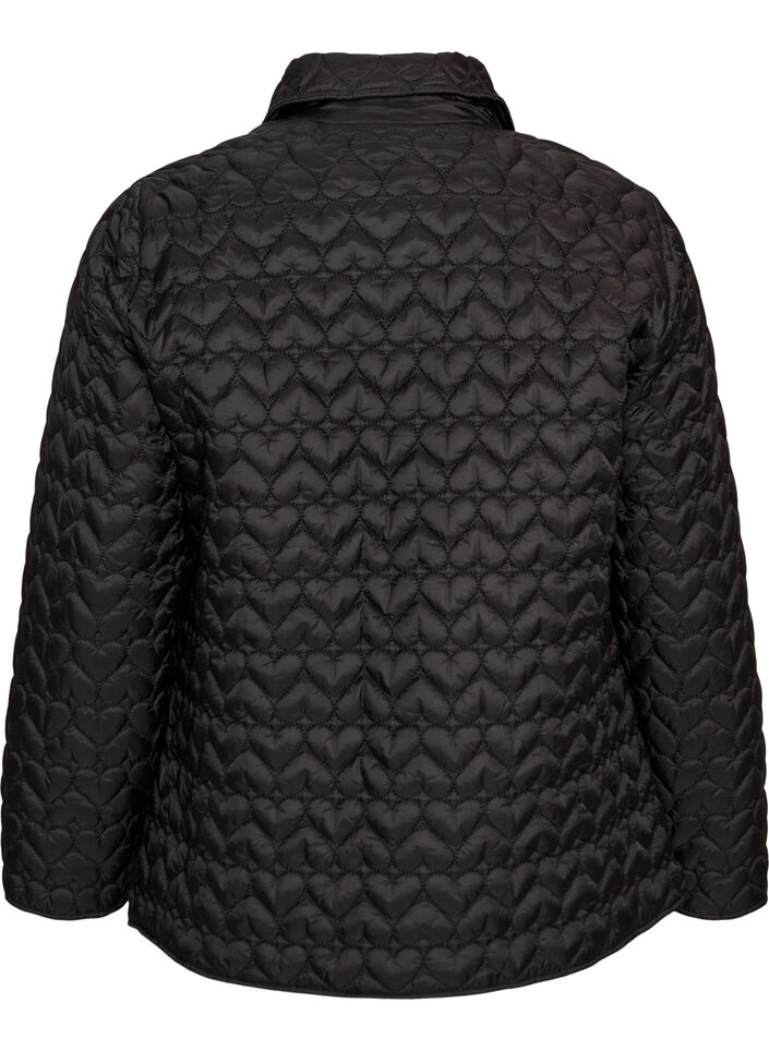 L&auml;tt vadderad jacka med dekorativ quiltning, Svart, Packshot image number 1