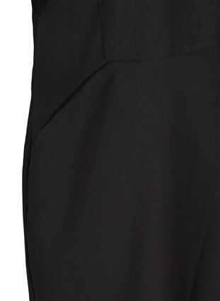Enfärgad fodralklänning med v-ringning, Black, Packshot image number 3