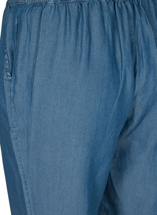 Knickers i lyocell med vida ben, Medium Blue Denim, Packshot image number 3