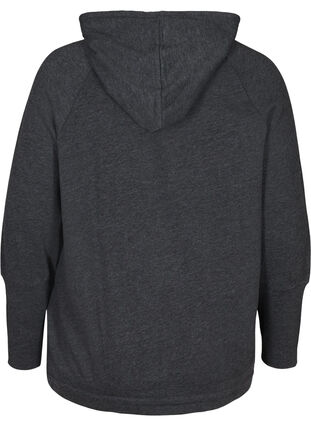 Sweatshirt med justerbar nederdel, Black Mel., Packshot image number 1