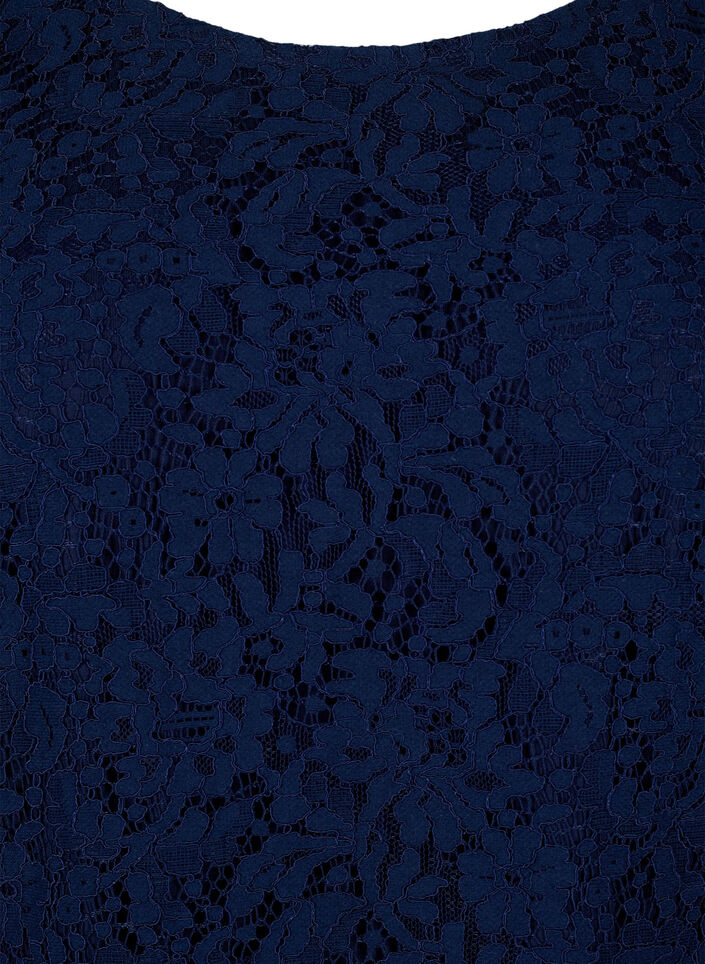 Spetsblus med långa ärmar, Navy Blazer, Packshot image number 2