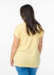 Kort&auml;rmad t-shirt i bomullsblandning, Gul, Model image number 2