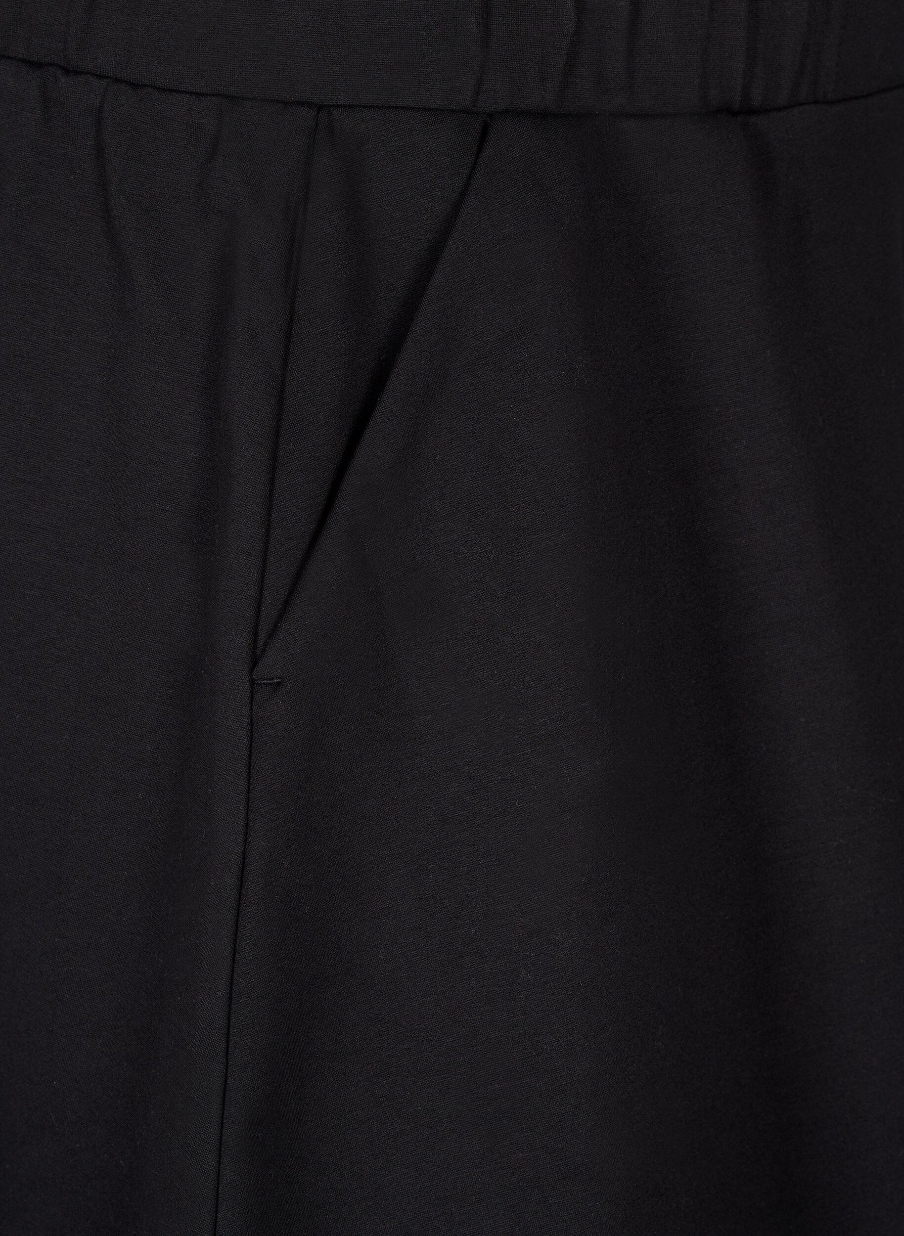 Zizzi Skaterkjol i viskos, Svart, Packshot image number 3