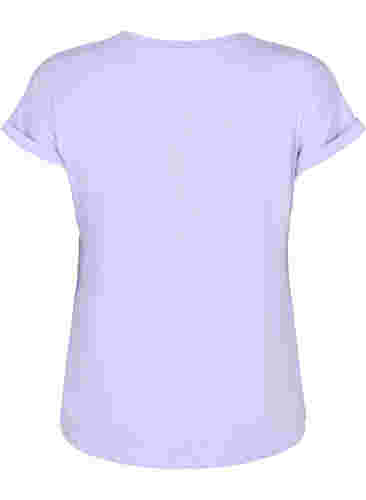 Kortärmad t-shirt i bomullsmix, Lavender, Packshot image number 1