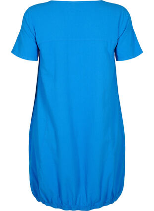 Kortärmad klänning i bomull, French Blue, Packshot image number 1