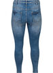 Croppade Amy jeans med blixtl&aring;s, Bl&aring;, Packshot image number 1