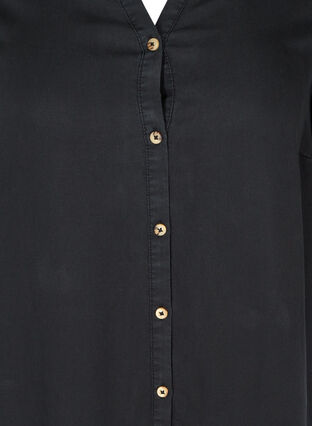 Lyocellklänning med knappar, Black, Packshot image number 2