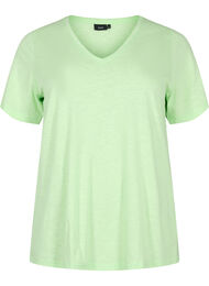 V-ringad bas t-shirt med korta ärmar, Paradise Green