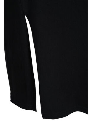 Midiklänning i bomull med slits , Black, Packshot image number 3