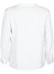 Skjortblus i viskos med volanger, Bright White, Packshot image number 1
