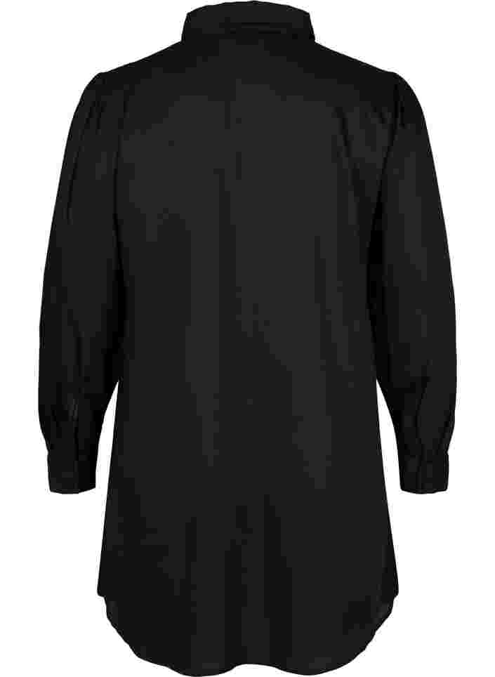 Lång skjorta med pärldetaljer, Black, Packshot image number 1