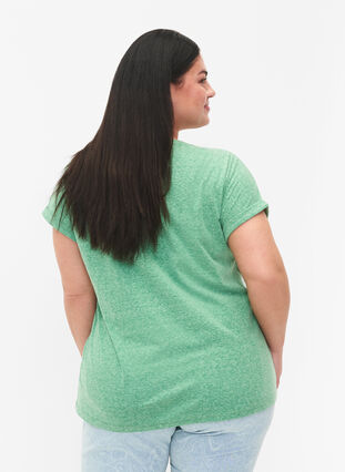 Melerad t-shirt med korta ärmar, Jolly Green Mél, Model image number 1