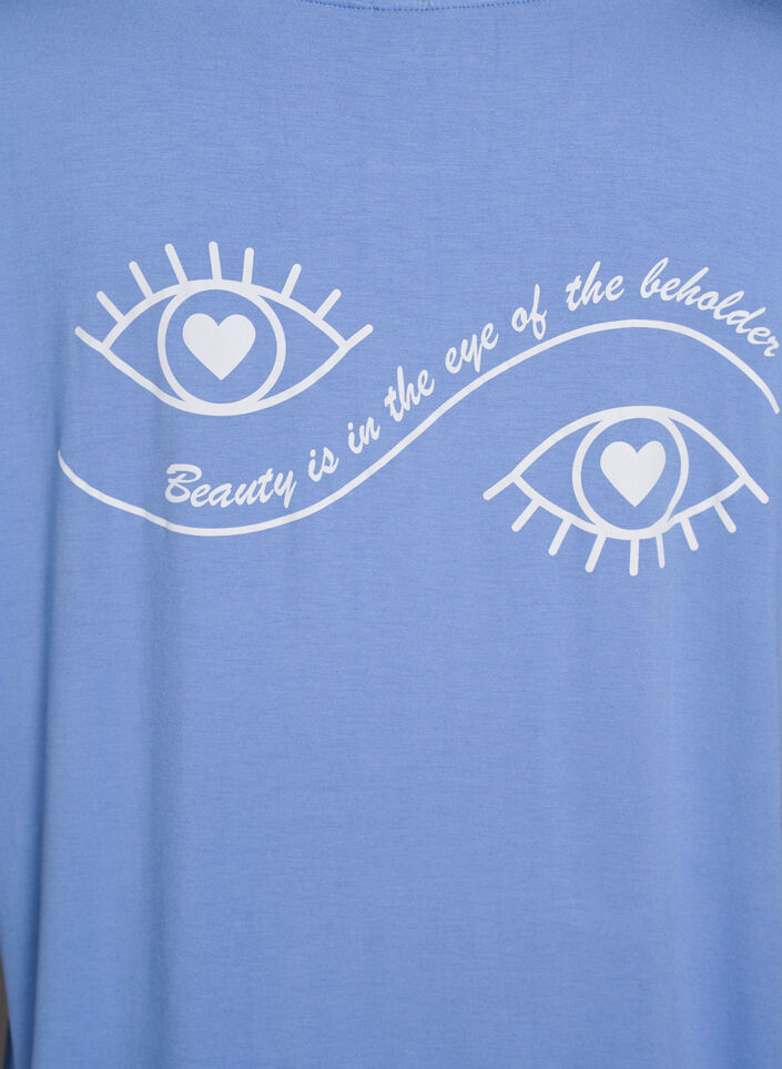 Lös natt-t-shirt i viskos, Blå, Packshot image number 3