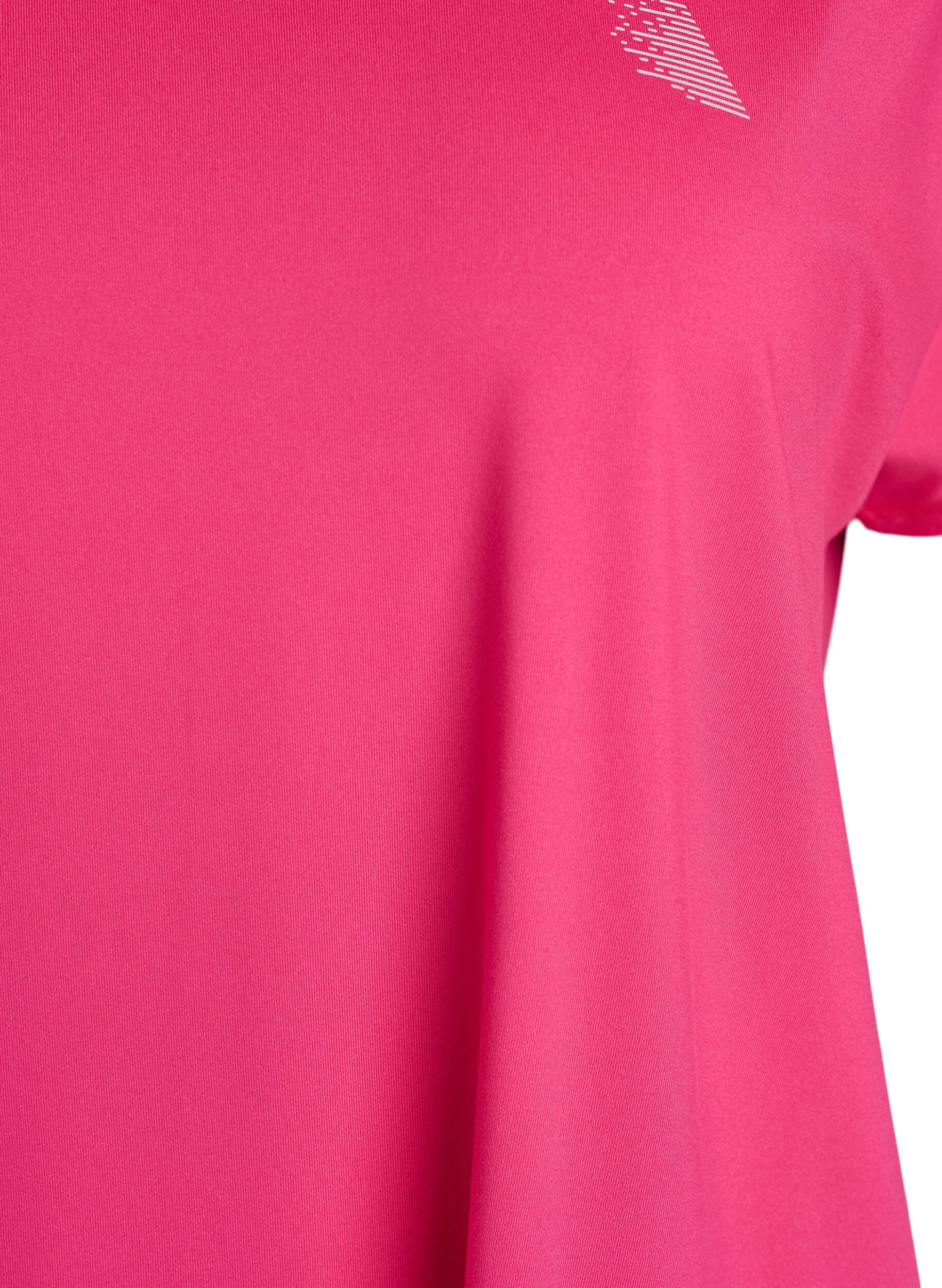 ZizziKort&auml;rmad tr&auml;ningstopp med v-hals, Rosa, Packshot image number 2