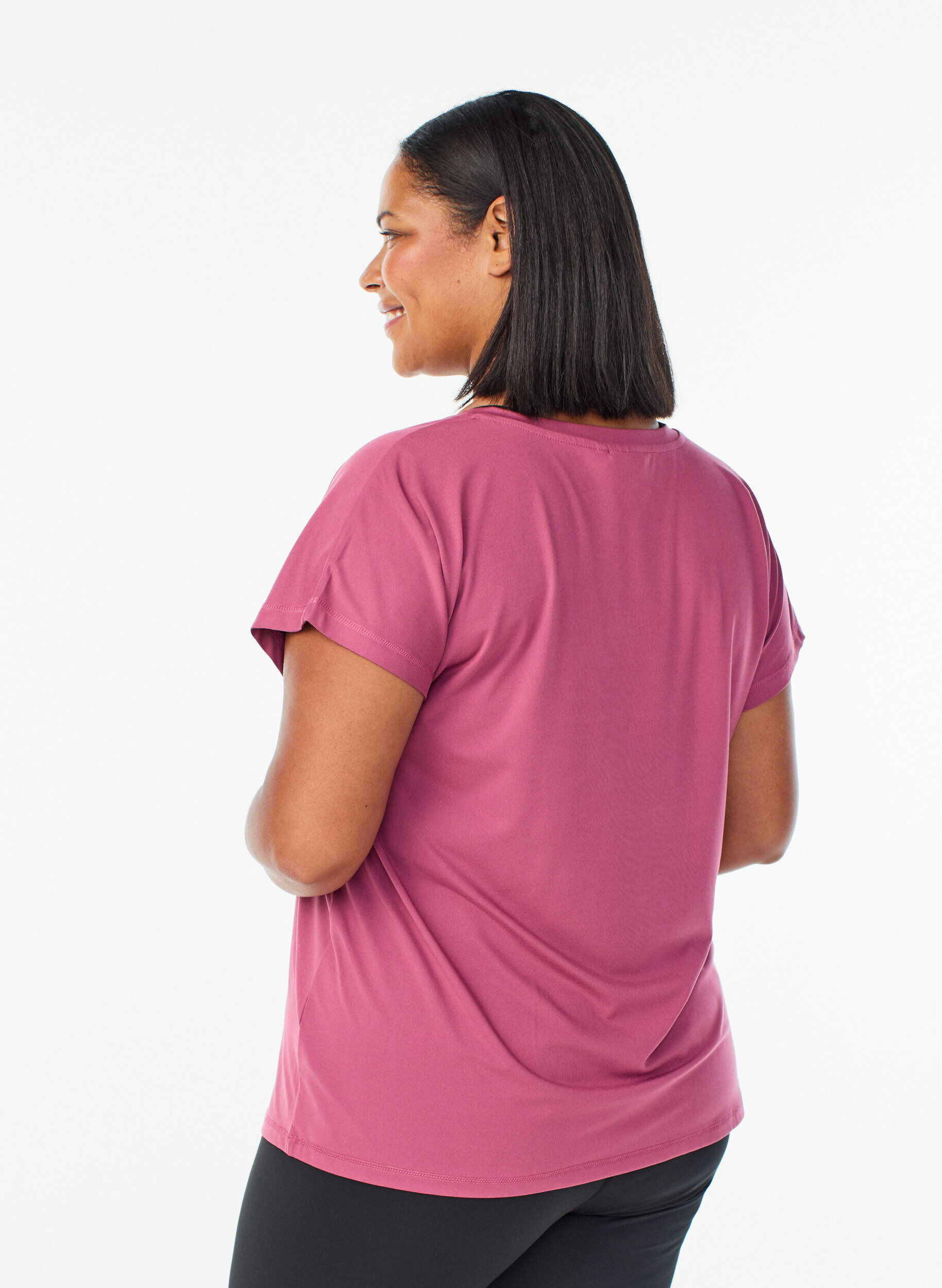 ZizziTr&auml;nings t-shirt med v-ringning och l&ouml;s passform, R&ouml;d, Model image number 2