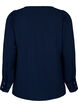 L&aring;ng&auml;rmad blus med textur, Navy Blazer, Packshot image number 1
